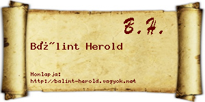 Bálint Herold névjegykártya