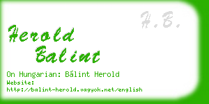 herold balint business card